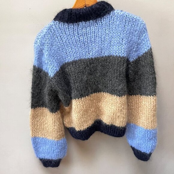 Ganni XS Julliard Striped Mohair Blend Sweater - Picture 3 of 5